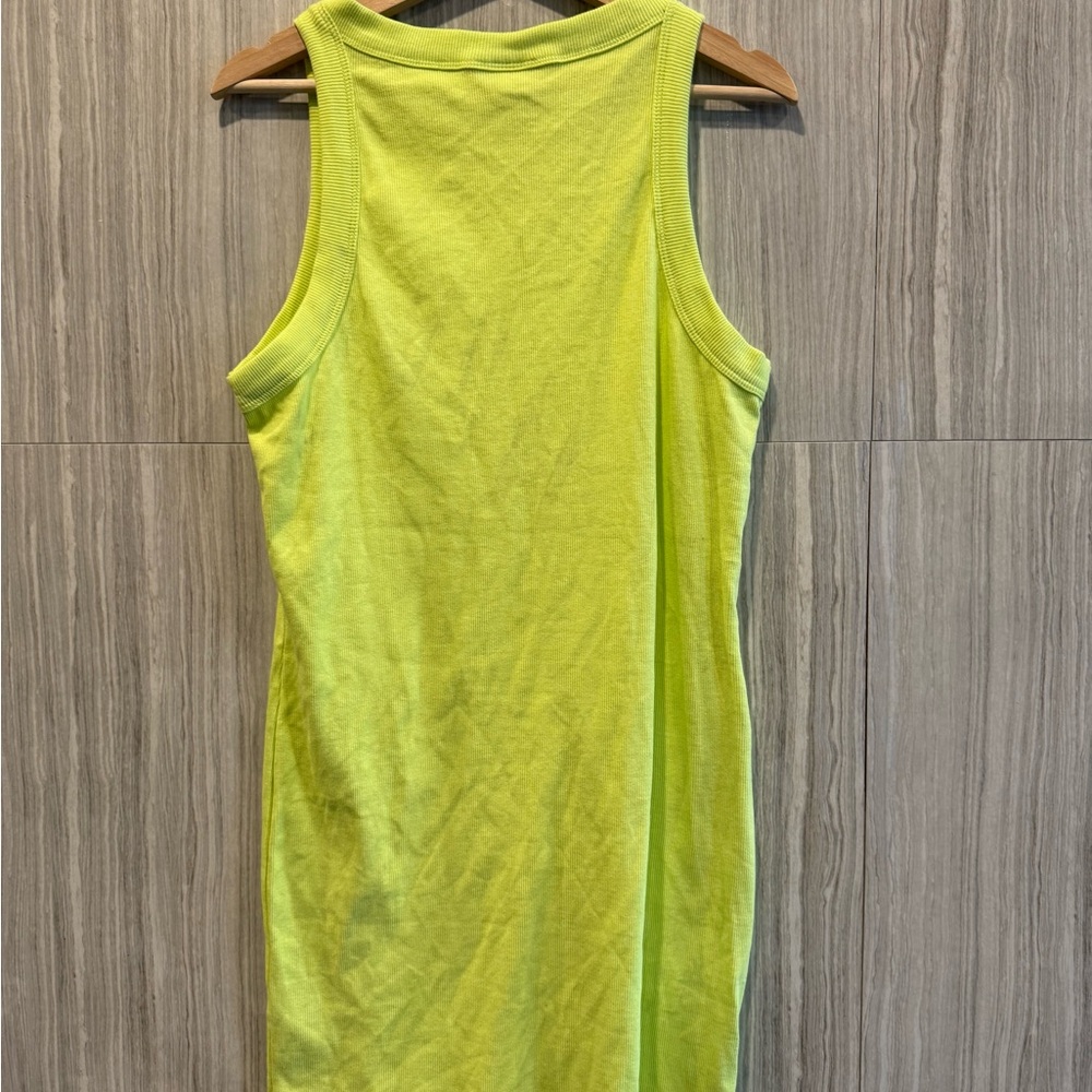 ASOS Neon Lime Ribbed Tank Dress - Picture 2 of 4